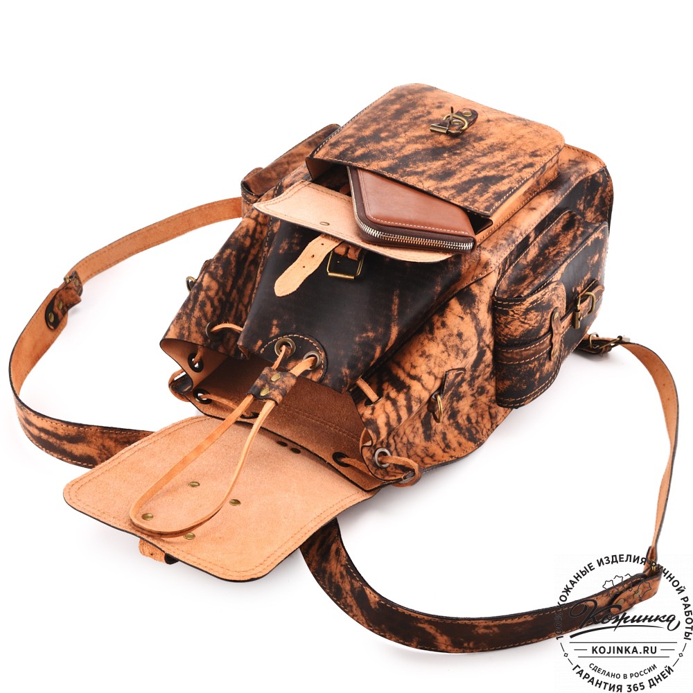  Кожаный рюкзак "Патриот" (старение рыжий)